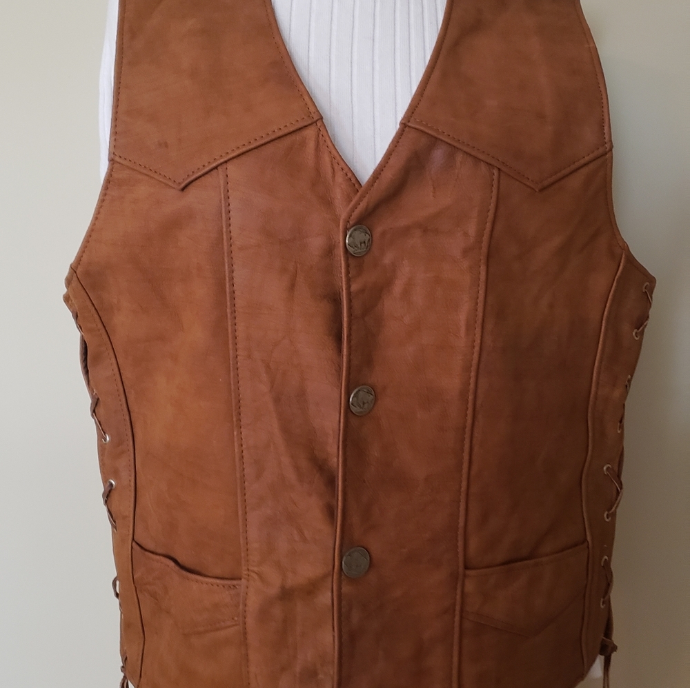 Leather custom made vest